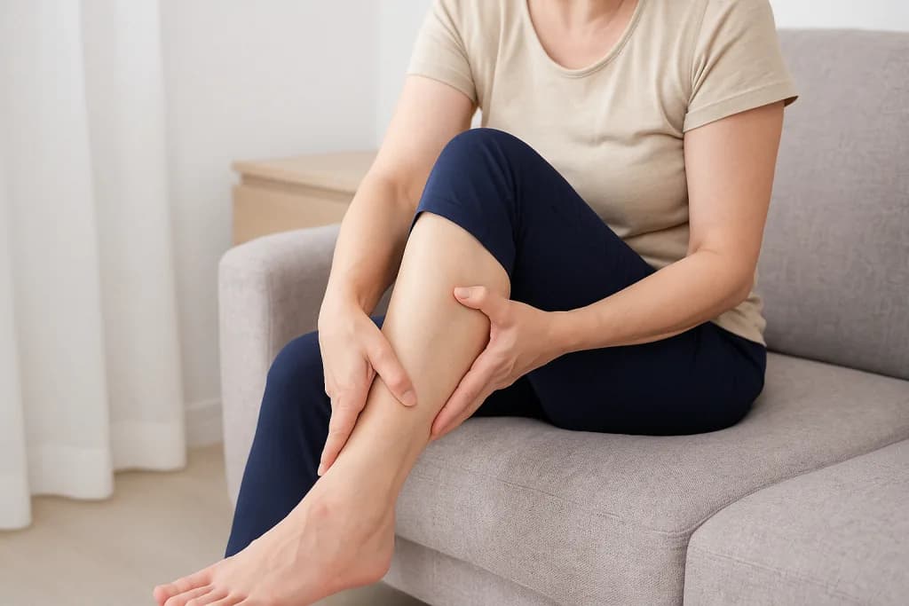 Swollen lower legs as early signs of chronic venous insufficiency.